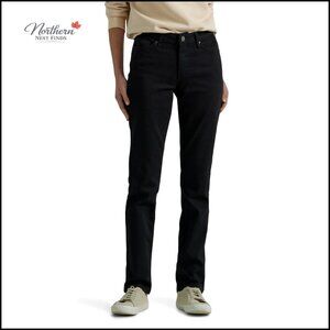 Mid Rise Straight Leg Jeans Regular Fit Denim